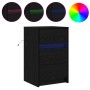 Gabinete de Noche con Luces LED Roble Negro Madera Elaborada | Foro24.es | Tu tienda online para hogar, jardín y más Foro24.es