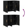 Aparador Negro de Roble 90x34x80 cm de  en Madera Contrachapada | Foro24.es | Tu tienda online para hogar, jardín y más Foro24.es
