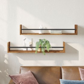 Estanterías de pared 2 pcs Madera antigua