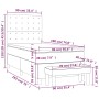 Cama box spring con colchón tela marrón oscuro 90x190 cm