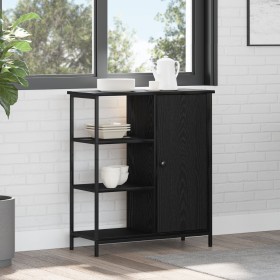 Aparador Negro Roble 70x30x80 cm Madera Elaborada