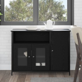 Aparador Negro de Roble 100x35x75 cm de Madera Elaborada de , Aparadores - Ref: Foro24-869093, Precio: 111,47 €, Descuento: %