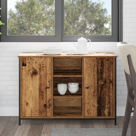 Aparador madera ingeniería envejecida y acero 100x35x70 cm | Foro24.es | Tu tienda online para hogar, jardín y más Foro24.es