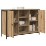 Aparador madera ingeniería roble artisan y acero 100x35x70 cm von , Sideboards - Ref: Foro24-869095, Preis: 89,37 €, Rabatt: %