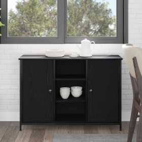 Aparador Roble negro 100x35x70 cm Madera engineered y acero by , Sideboards - Ref: Foro24-869096, Price: 94,56 €, Discount: %