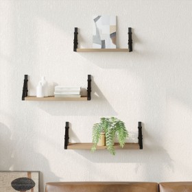 Conjunto de 3 Estantes de Pared de Madera de Roble Ahumado von , Regale und Regale - Ref: Foro24-869097, Preis: 22,45 €, Raba...
