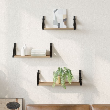 Conjunto de 3 Estantes de Pared de Madera de Roble Ahumado von , Regale und Regale - Ref: Foro24-869097, Preis: 22,45 €, Raba...