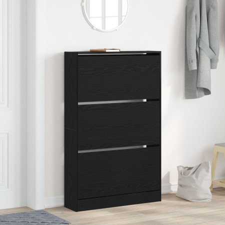 Armario para zapatos Negro Roble 80x21x125,5 cm Madera elaborada | Foro24.es | Tu tienda online para hogar, jardín y más Foro24.es