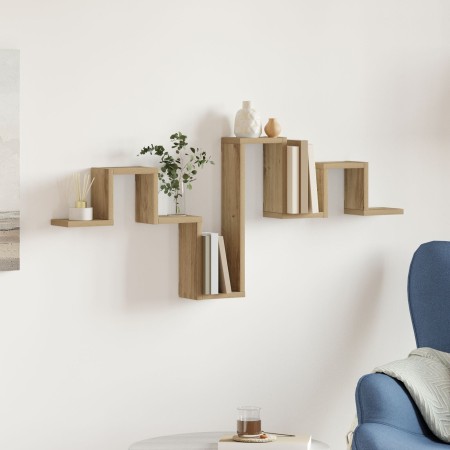 Estantería de roble artesanal 104,5x10x43 cm de madera elaborada | Foro24.es | Tu tienda online para hogar, jardín y más Foro24.es