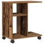 Mesa Auxiliar con Ruedas de Madera Reciclada 50x30x55 cm de Madera Reestructurada | Foro24.es | Tu tienda online para hogar, jardín y más Foro24.es