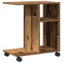Mesa Auxiliar con Ruedas de Madera Reciclada 50x30x55 cm de Madera Reestructurada | Foro24.es | Tu tienda online para hogar, jardín y más Foro24.es