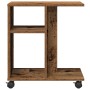 Mesa Auxiliar con Ruedas de Madera Reciclada 50x30x55 cm de Madera Reestructurada | Foro24.es | Tu tienda online para hogar, jardín y más Foro24.es