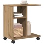 Mesa Auxiliar con Ruedas de Madera de Roble Hecha a Mano 50x30x55 cm by , Side tables - Ref: Foro24-869145, Price: 39,64 €, D...