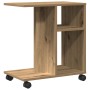 Mesa Auxiliar con Ruedas de Madera de Roble Hecha a Mano 50x30x55 cm by , Side tables - Ref: Foro24-869145, Price: 39,64 €, D...