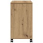 Mesa Auxiliar con Ruedas de Madera de Roble Hecha a Mano 50x30x55 cm by , Side tables - Ref: Foro24-869145, Price: 39,64 €, D...