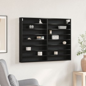 Mueble vitrina madera de ingeniería roble negro