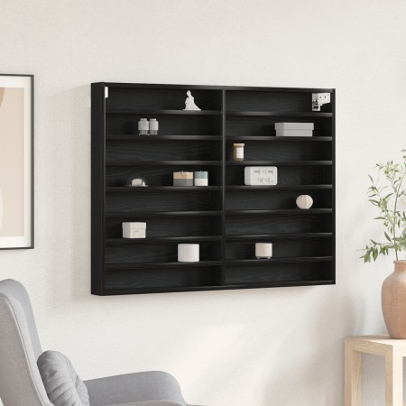 Mueble vitrina madera de ingeniería roble negro 100x8,5x75 cm | Foro24.es | Tu tienda online para hogar, jardín y más Foro24.es