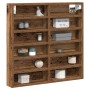 Mueble vitrina madera de ingeniería envejecida 60x8,5x58 cm