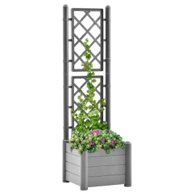 Stone gray PP trellis planter 43x43x142 cm by vidaXL, Pots and planters - Ref: Foro24-317581, Price: 86,42 €, Discount: %