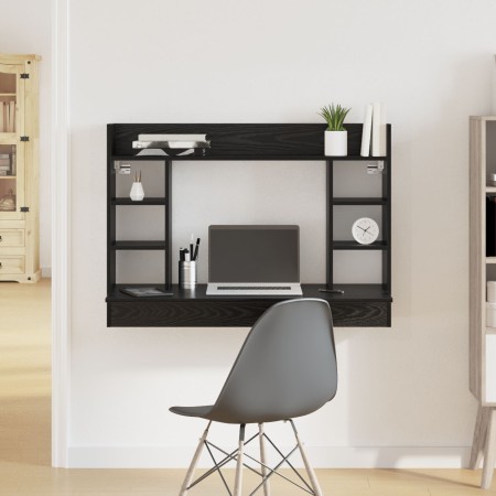 Escritorio Montado en la Pared Madera Negra Roble 105x48x75 cm Madera Elaborada | Foro24.es | Tu tienda online para hogar, jardín y más Foro24.es