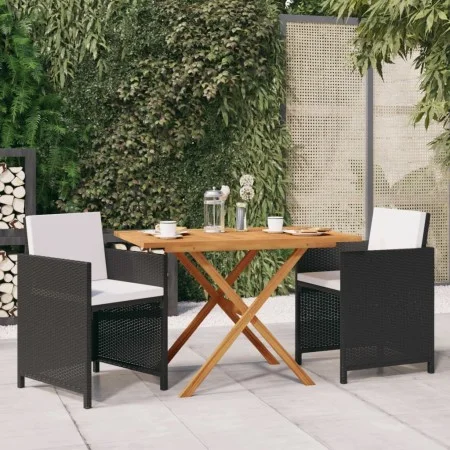 3-piece garden dining set with black cushions by vidaXL, Garden sets - Ref: Foro24-3094301, Price: 240,19 €, Discount: %