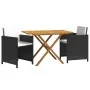 3-piece garden dining set with black cushions by vidaXL, Garden sets - Ref: Foro24-3094301, Price: 240,19 €, Discount: %