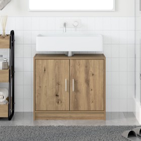 Mueble de lavabo Roble artesanal 63x29x55 cm