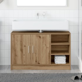 Armario de lavabo Roble artesanal 90x29x55 cm