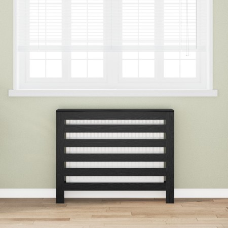 Cubierta de Radiador Roble Negro 104x20x82 cm Madera Ingenierizada von , Zubehör für Heizkörper - Ref: Foro24-869219, Preis: ...