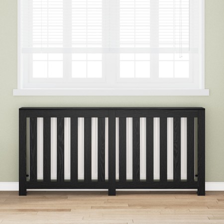 Cubierta de Radiador Negro Roble 175x20x82 cm Madera Termoendurecida | Foro24.es | Tu tienda online para hogar, jardín y más Foro24.es