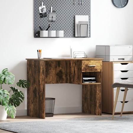 Escritorio con Almacenamiento Roble Ahumado 90x49.5x75 cm Madera Elaborada | Foro24.es | Tu tienda online para hogar, jardín y más Foro24.es