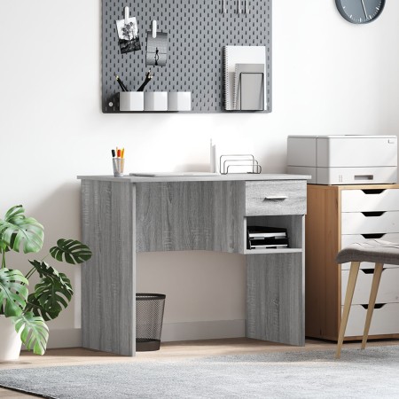 Escritorio con almacenamiento gris sonoma 90x49.5x75 cm madera elaborada | Foro24.es | Tu tienda online para hogar, jardín y más Foro24.es