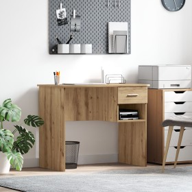 Escritorio con Almacenamiento Roble Artesanal