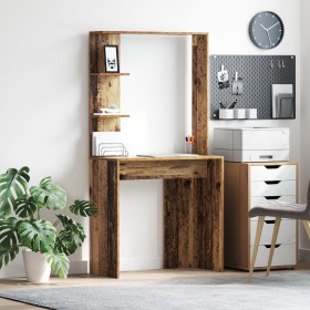 Escritorio Marrón Madera Vieja Madera Recuperada