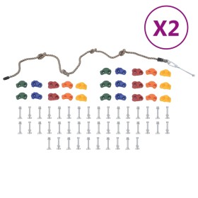 Presas de escalada con cuerda 50 piezas multicolor de vidaXL, Escalada - Ref: Foro24-3094306, Precio: 161,34 €, Descuento: %