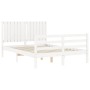Weißer Massivholzbettrahmen mit Kopfteil 140x190 cm von vidaXL, Betten und Lattenroste - Ref: Foro24-3194747, Preis: 156,63 €...