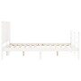 Weißer Massivholzbettrahmen mit Kopfteil 140x190 cm von vidaXL, Betten und Lattenroste - Ref: Foro24-3194747, Preis: 156,63 €...