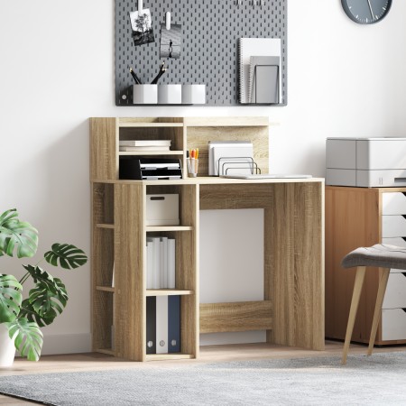 Escritorio con Almacenamiento Roble Sonoma 90x48x101.5 cm Madera Fabricada by , Desks - Ref: Foro24-869524, Price: 91,22 €, D...