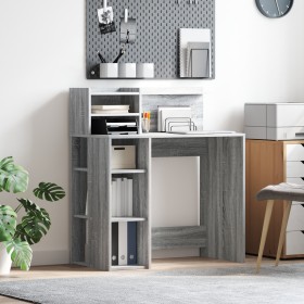 Escritorio con almacenamiento Gris Sonoma 90x48x101.5 cm Madera Elaborada von , Schreibtische - Ref: Foro24-869527, Preis: 93...