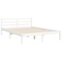 Weißer Massivholzbettrahmen mit Kopfteil 140x190 cm von vidaXL, Betten und Lattenroste - Ref: Foro24-3194747, Preis: 156,63 €...