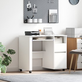 Escritorio Blanco con Cajones Blanco MDF, Tablero