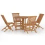 Folding garden dining set 5 pieces solid teak wood by vidaXL, Garden sets - Ref: Foro24-3096571, Price: 437,62 €, Discount: %