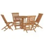Folding garden dining set 5 pieces solid teak wood by vidaXL, Garden sets - Ref: Foro24-3096571, Price: 437,62 €, Discount: %