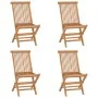 Folding garden dining set 5 pieces solid teak wood by vidaXL, Garden sets - Ref: Foro24-3096571, Price: 437,62 €, Discount: %