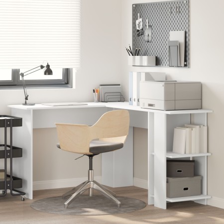 Escritorio Blanco de Esquina Blanco Madera Elaborada Grande by , Desks - Ref: Foro24-869554, Price: 91,44 €, Discount: %