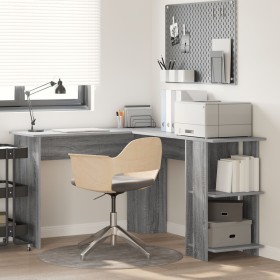 Escritorio de esquina gris Gris Sonoma MDF