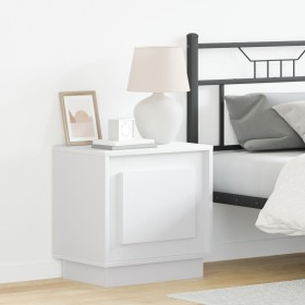Cabecera de Cama con Luces LED Blanca 44x34,5x45
