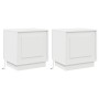 Cabinetes de Noche con Luces LED 2 pcs Blanco 44x34,5x45 cm | Foro24.es | Tu tienda online para hogar, jardín y más Foro24.es