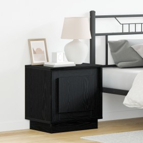 Mesitas de Noche con Luces LED 2 pcs Negro Roble