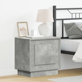 Mesa de noche con luces LED color gris concreto